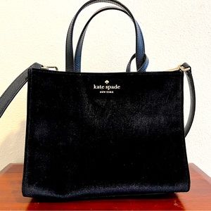 Kate Spade black velvet bag